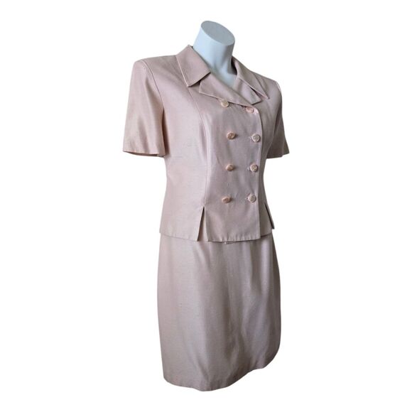 Vintage Lois Snyder Dani Max Blush Pink Two-Piece Jacket Skirt Set. Plus Size 16 - Picture 2 of 9